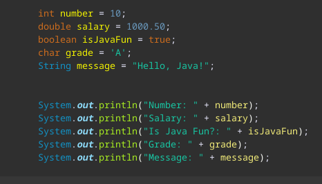 Variables in Java: Concept and Usage